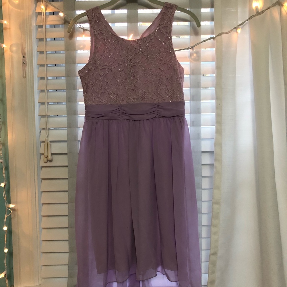 Purple Sparkly High-Low Dress